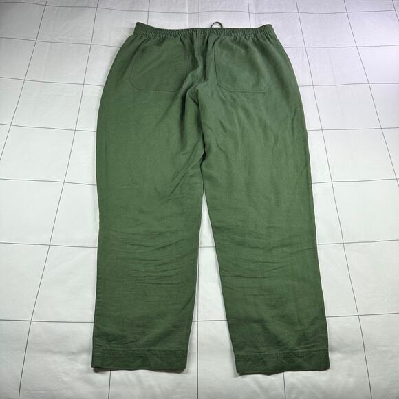 J. Crew Pants Womens Medium Green Seaside Linen Blend Casual Pockets Coastal - Picture 2 of 10